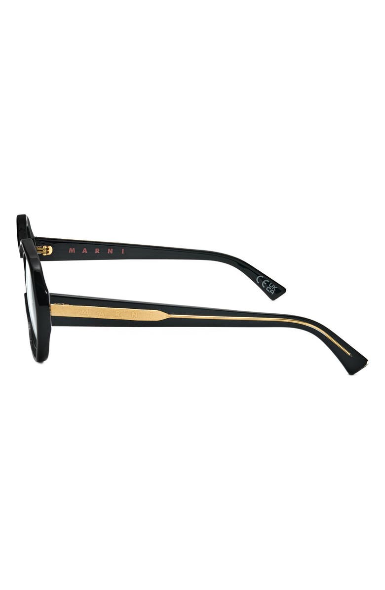 Marni 51mm Round Reading Glasses, Alternate, color, Black
