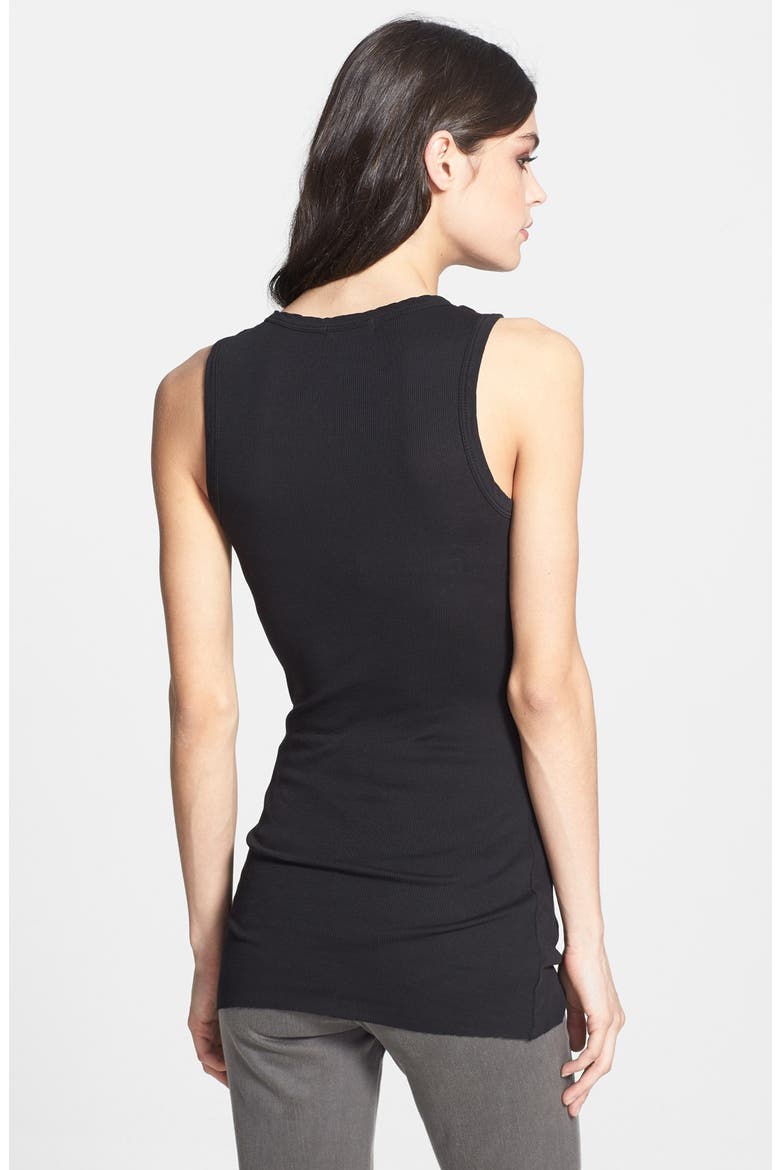 Crewneck Long Rib Tank, Alternate, color, BLACK