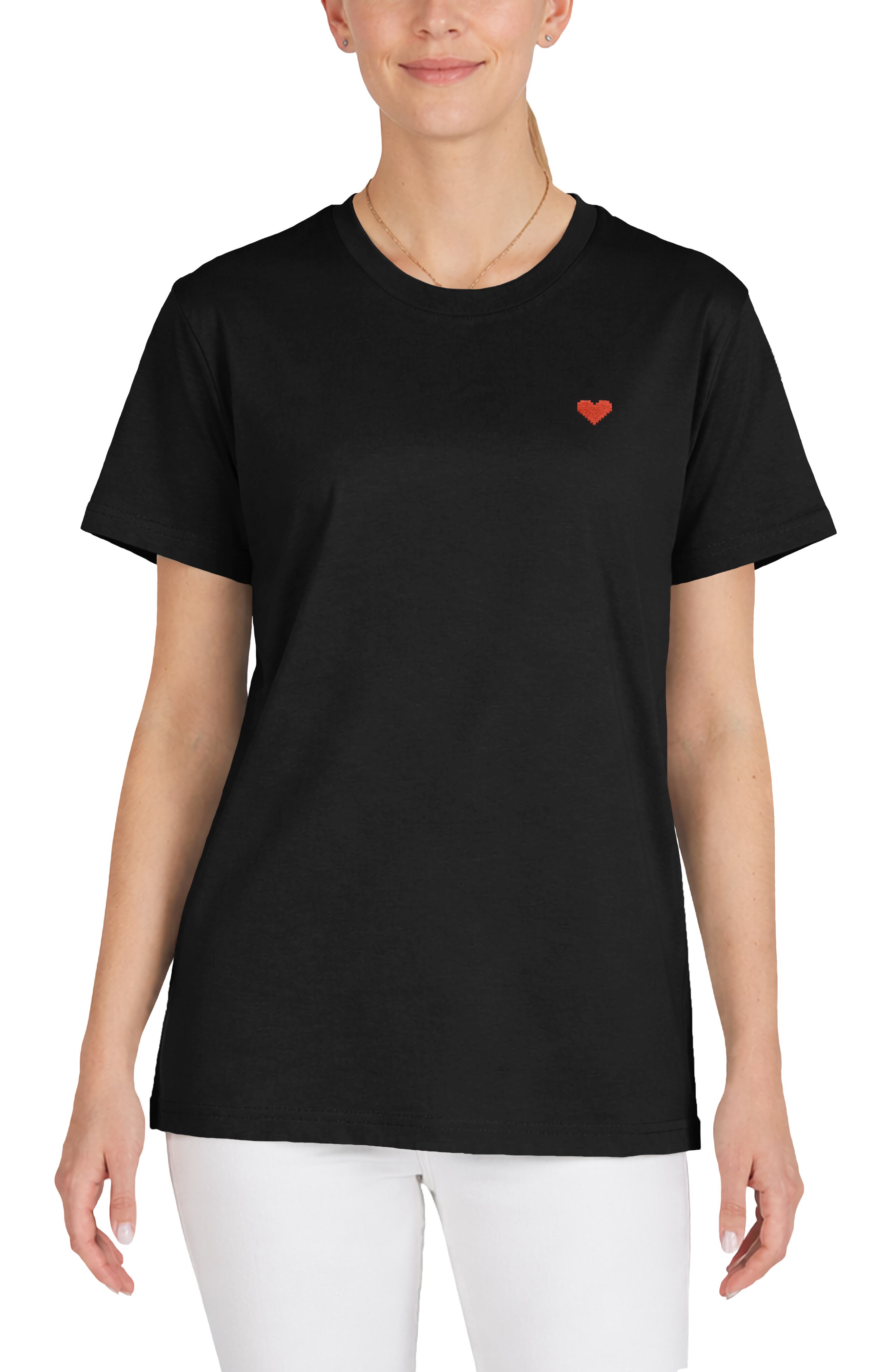Womens Pixel Heart Jersey Relaxed Tee