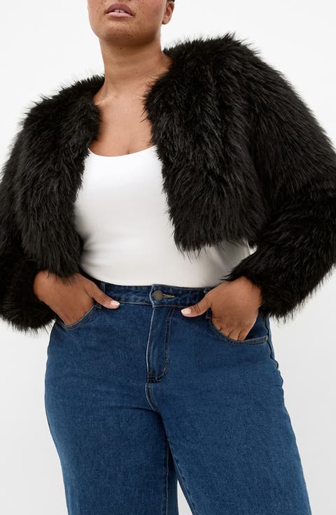 Angelica Faux Fur Crop Jacket