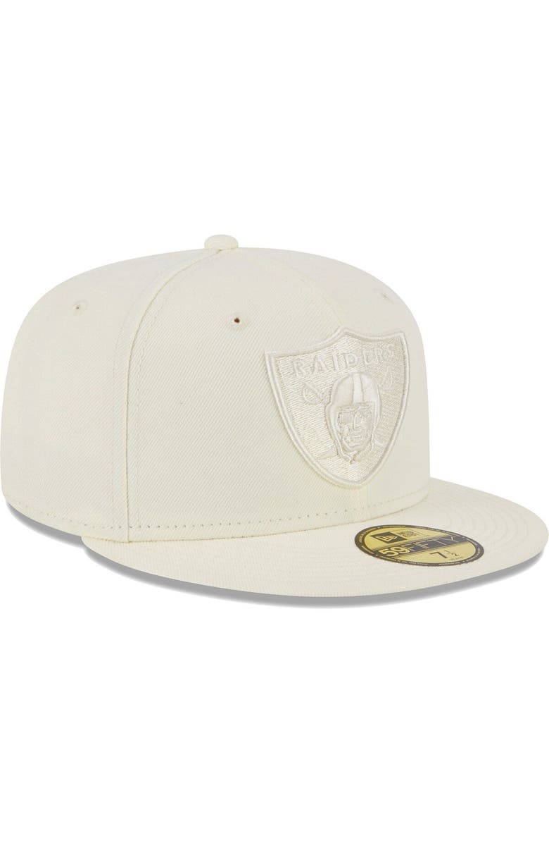 New Era Men's New Era Cream Las Vegas Raiders Color Pack 59FIFTY Fitted Hat, Alternate, color, 