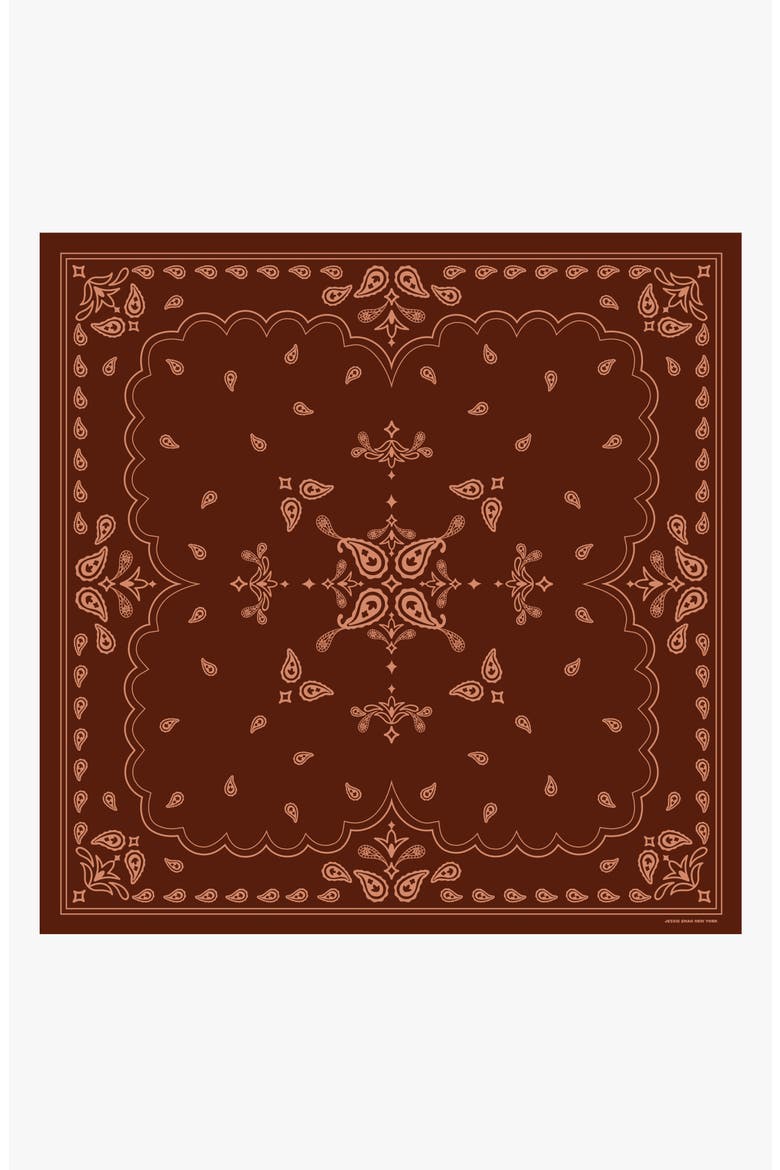 Scarlet Paisley Double Sided Silk Scarf, Main, color, Red