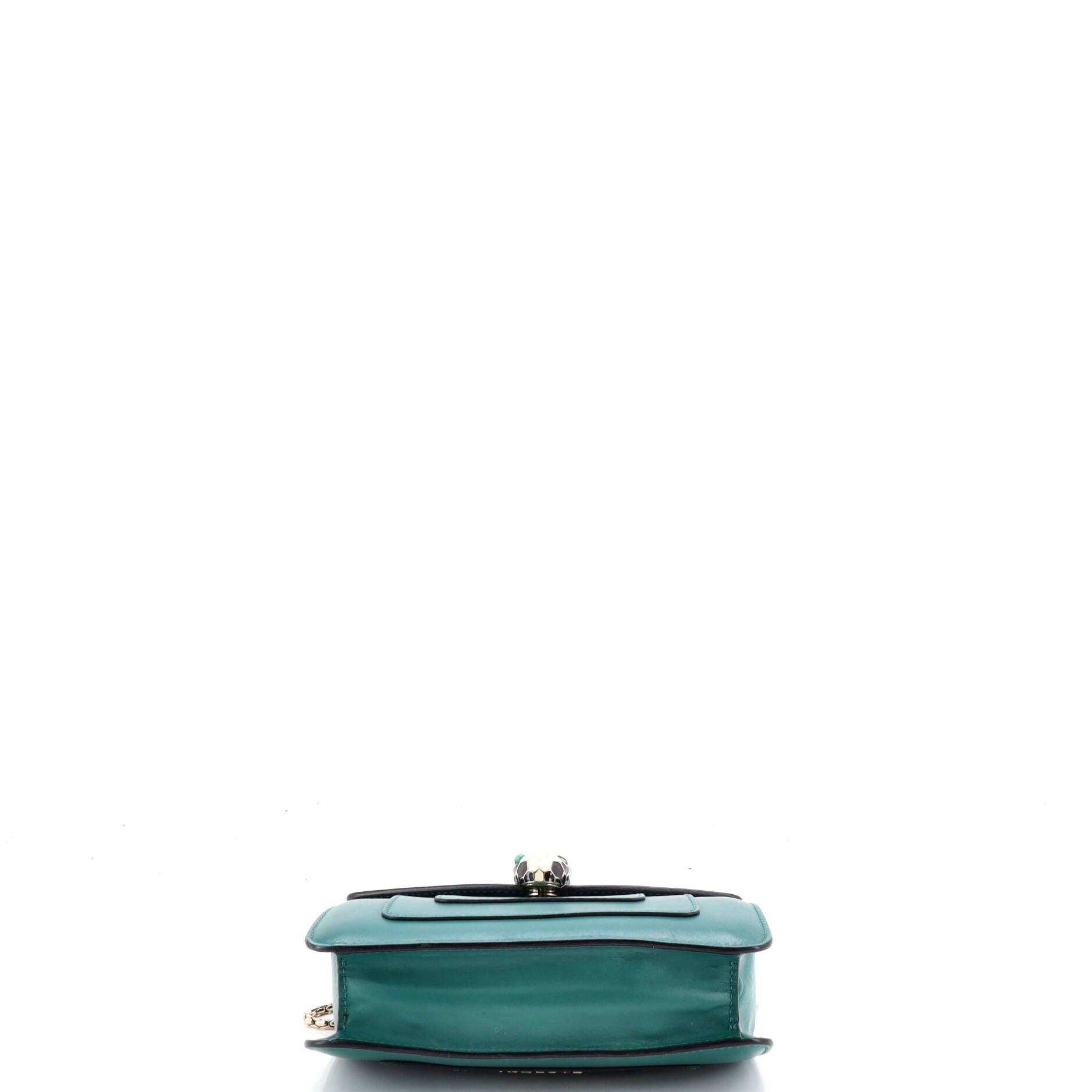 Serpenti Forever Square Shoulder Bag Leather Small, Alternate, color, Green