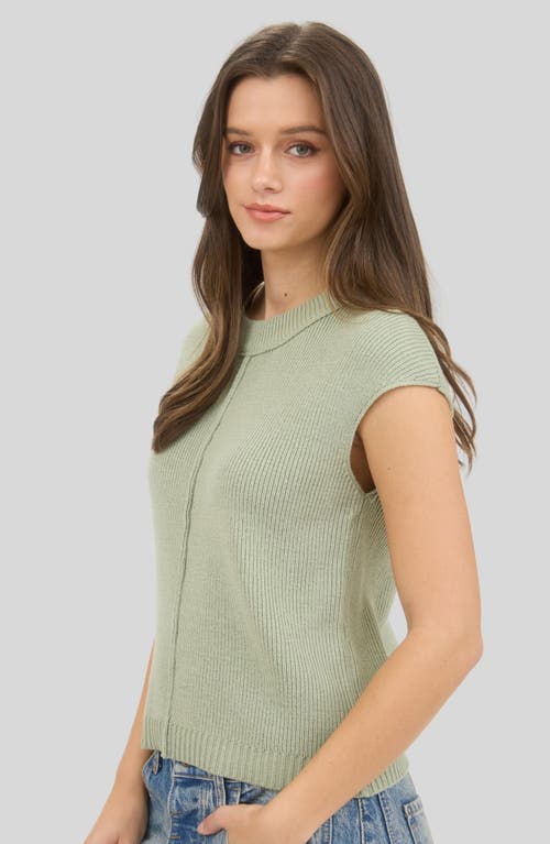 Blu Pepper Cap Sleeve Knit Top In Green