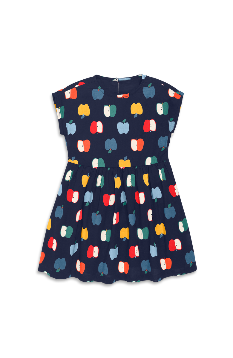 Primary Kids Backyard Dress In Rainbow Apples, Main, color, Navy/Rainbow Apples