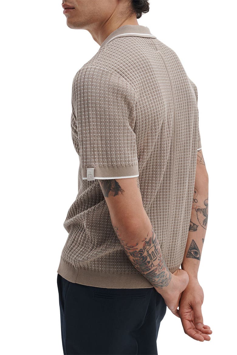 Harvey Rib Polo Sweater, Alternate, color, GREY