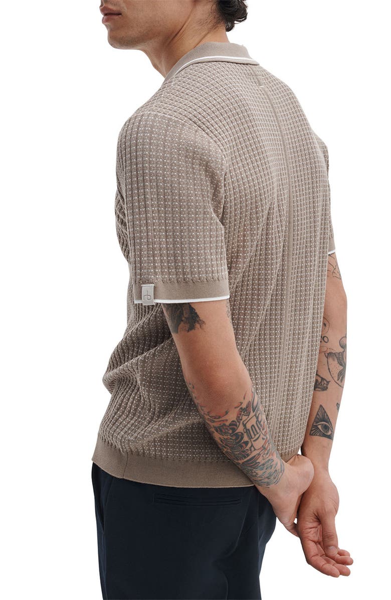 rag & bone Harvey Rib Polo Sweater, Alternate, color, Grey