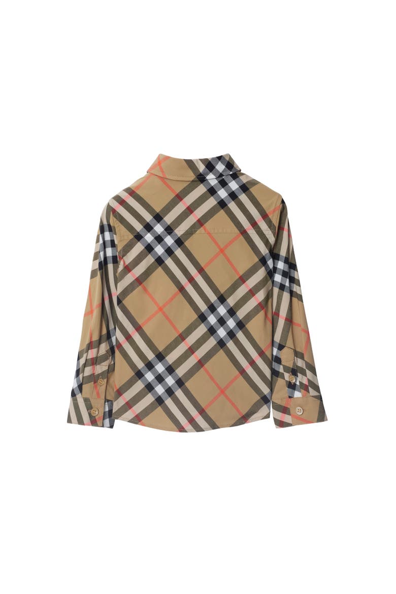 Check Cotton Shirt, Alternate, color, Sand beige