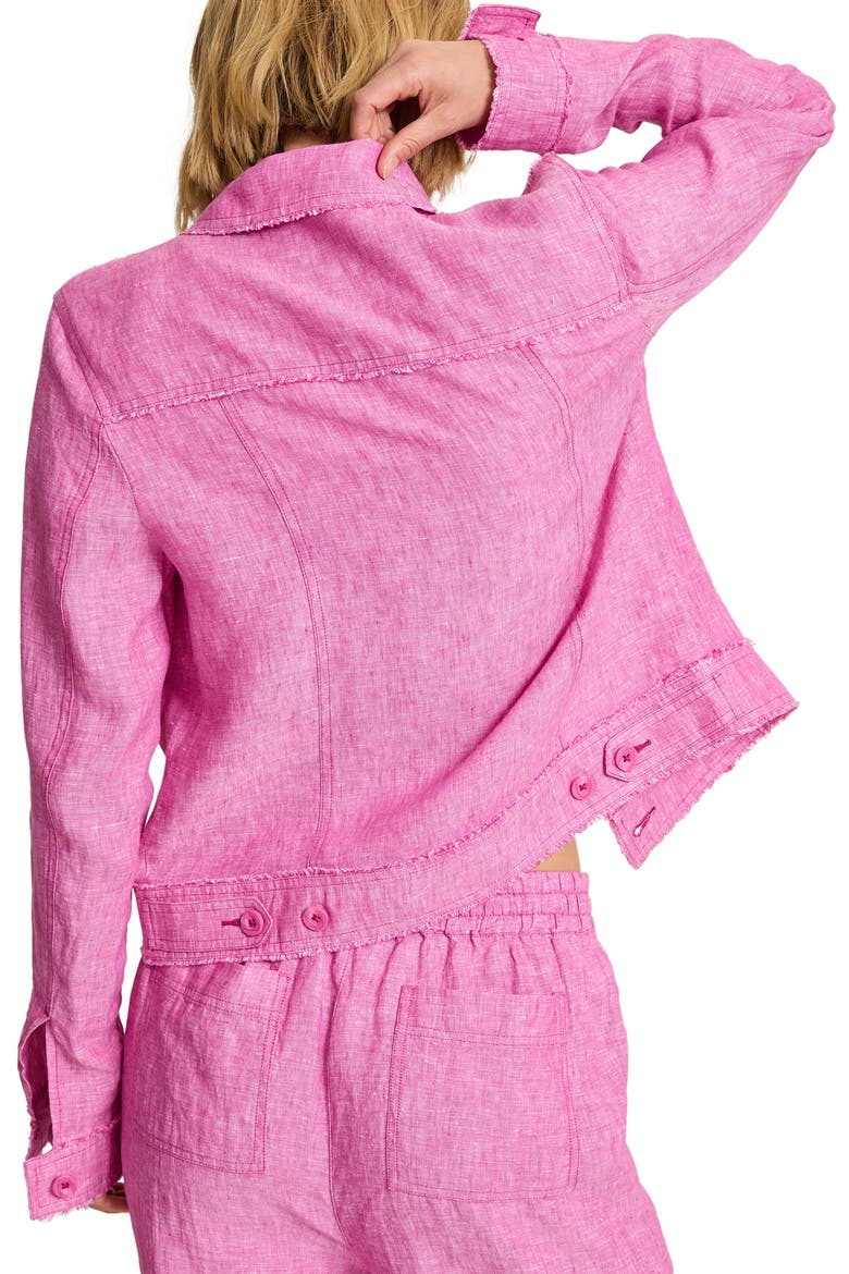 Two Palms Linen Raw Edge Jacket, Alternate, color, VERY BERRY