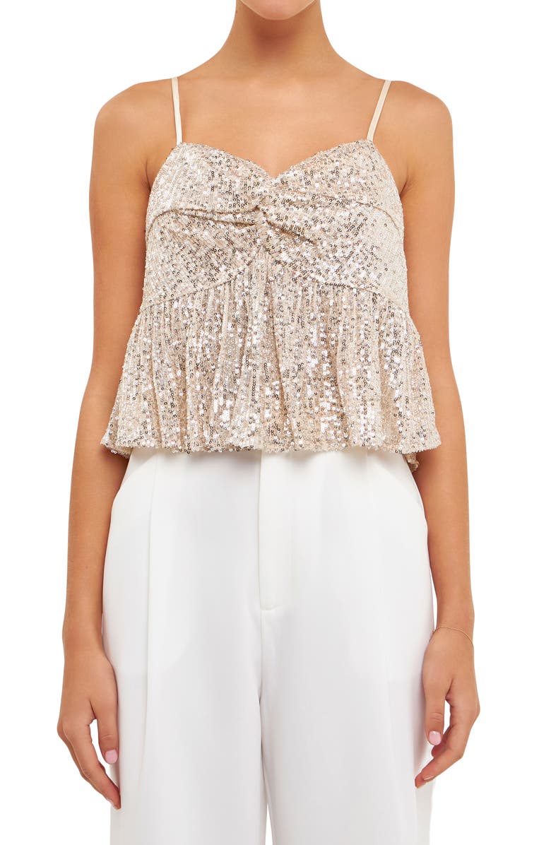 Endless Rose Sequin Camisole, Alternate, color, Ivory