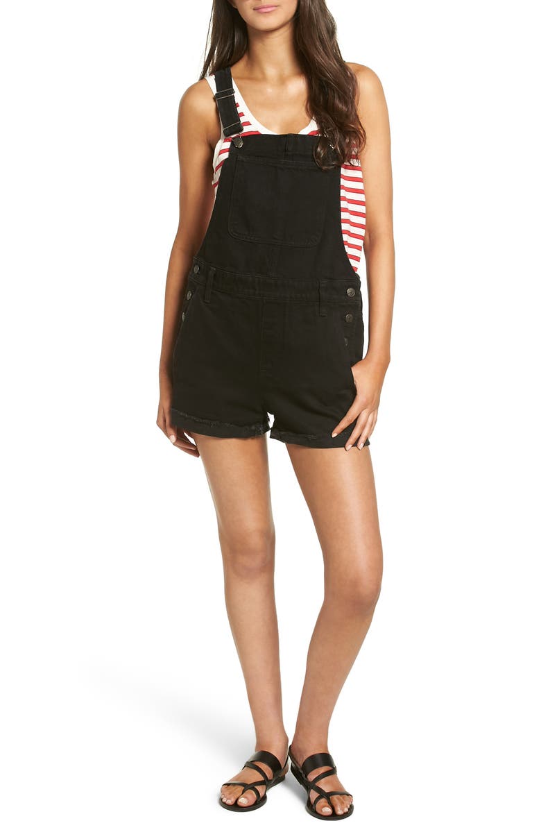 Madewell Short Denim Overalls, Main, color, 