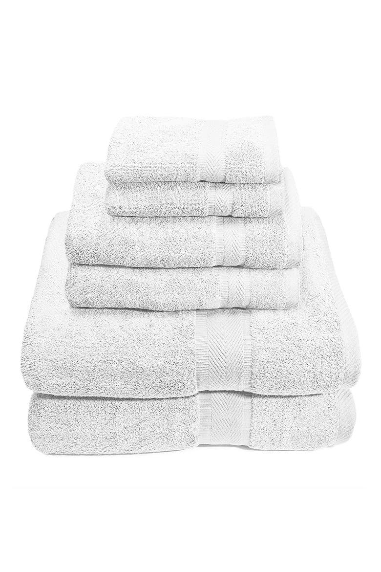 Cotton 6-Piece Towel Set, Main, color, WHITE
