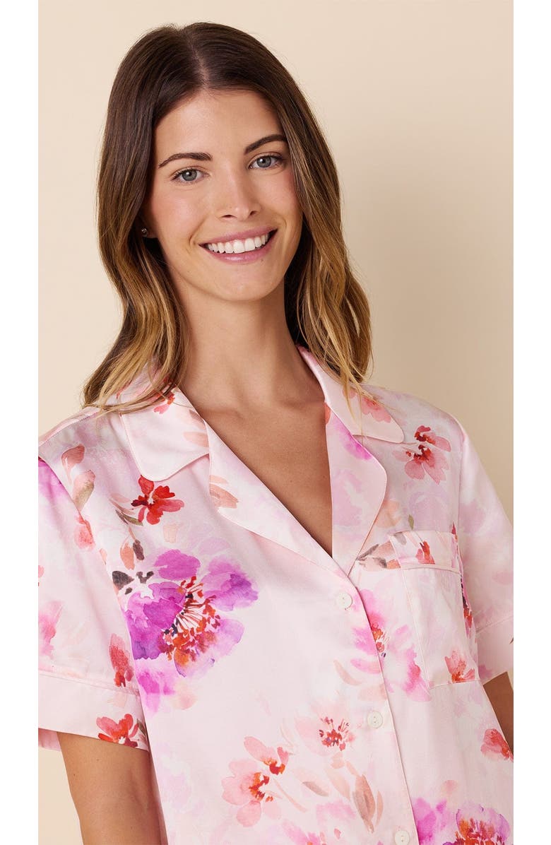 The Cat's Pajamas Silk Short-Sleeved Pajama, Alternate, color, Morning In Savannah