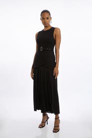 Karen Millen Jersey Pleated Maxi Dress