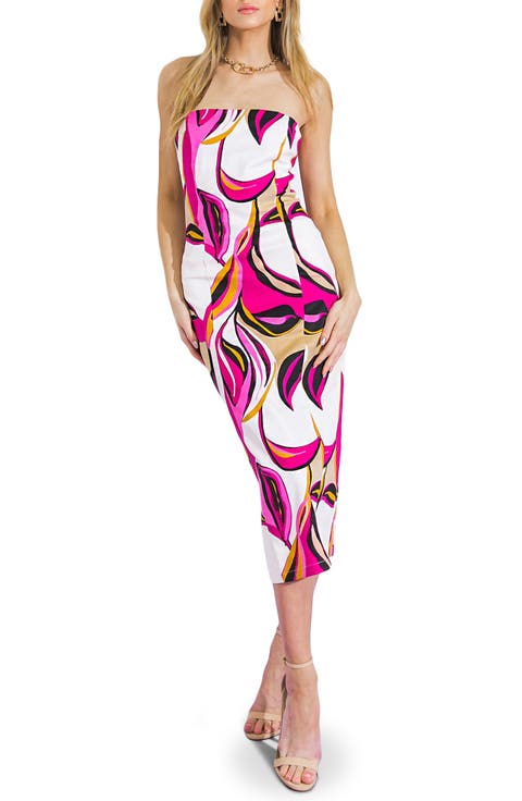 Print Twill Midi Dress