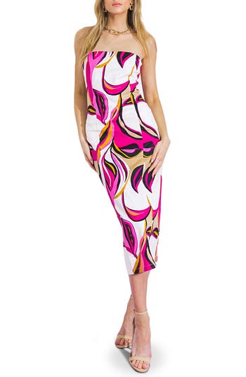 Shop Flying Tomato Print Twill Midi Dress