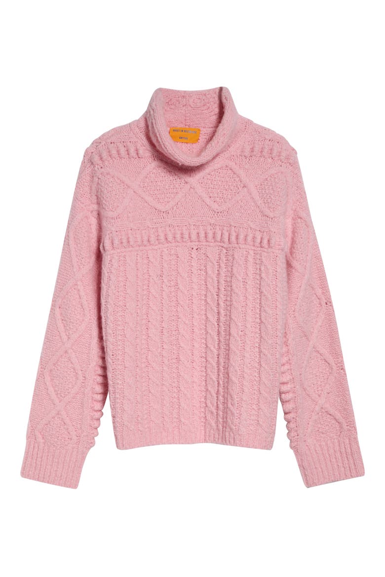Super Cloud Cable Knit Turtleneck Cashmere & Silk Sweater, Alternate, color, SPRINKLE