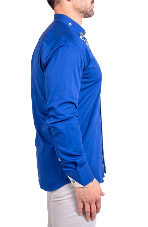 Maceoo Einstein Ascension0067 Blue Cotton Button-up Shirt In Blue