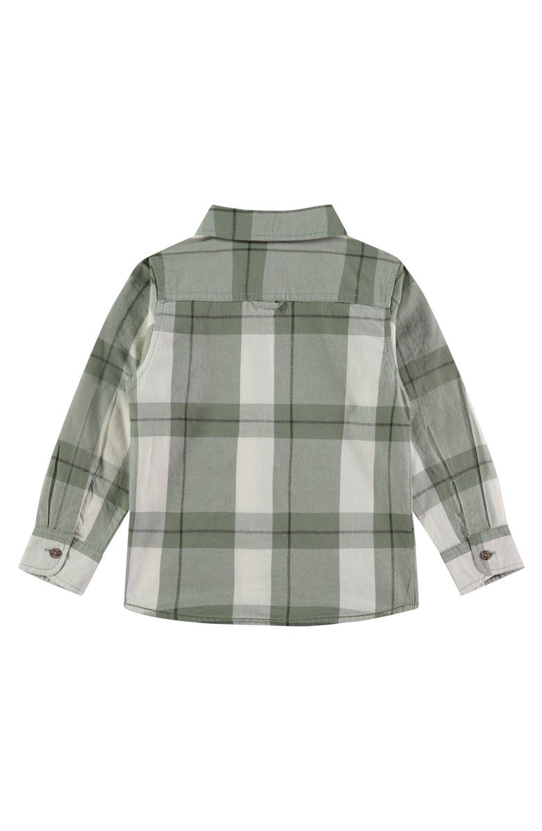 Stains and Stories by Babyface Check Pattern Button Up Shirt, Alternate, color, Light Army