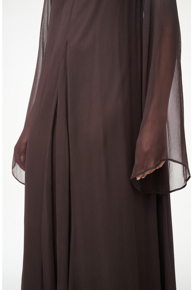 Esther Long Sleeve Chiffon Maxi Dress, Alternate, color, EARTH
