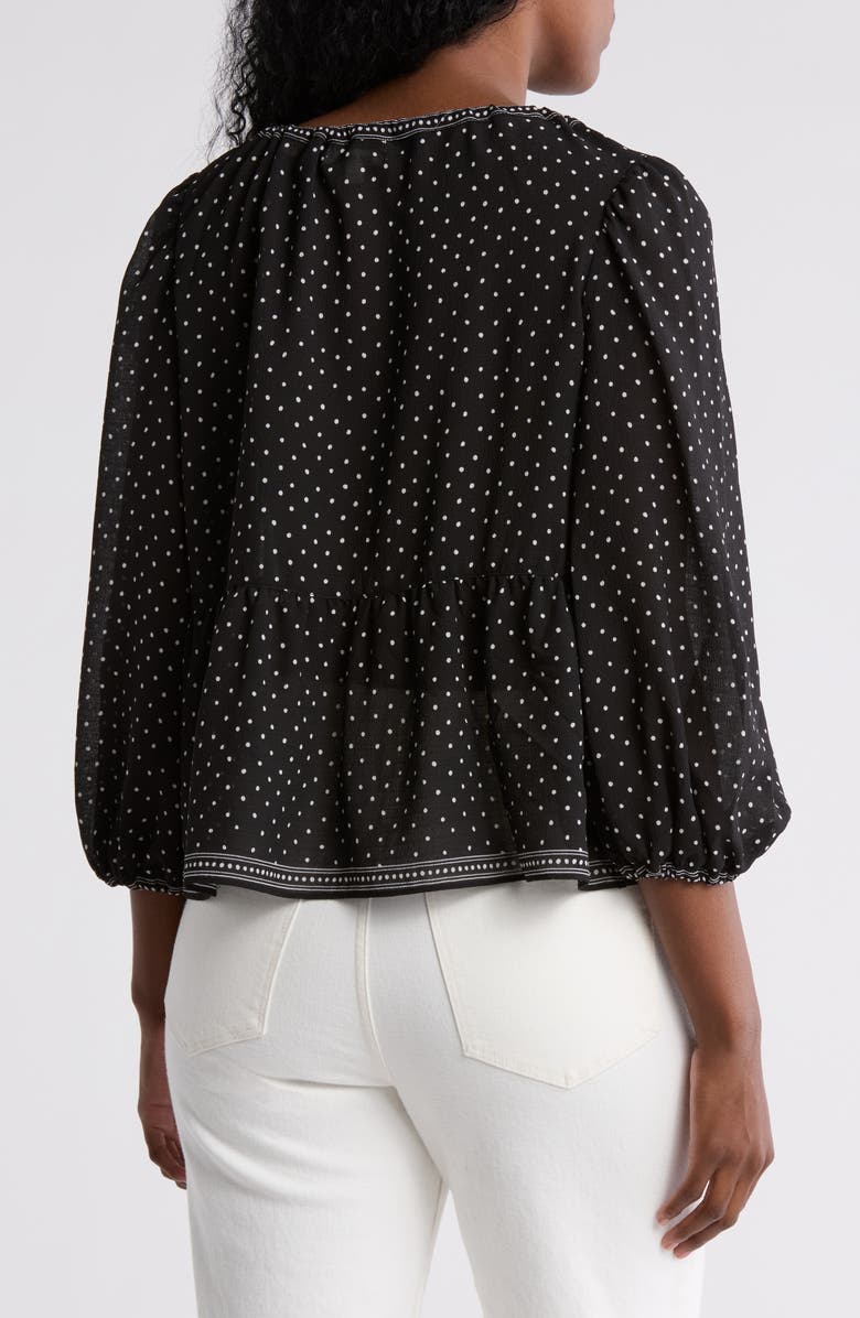 MAX STUDIO Polka Dot Tie Neck Top, Alternate, color, 