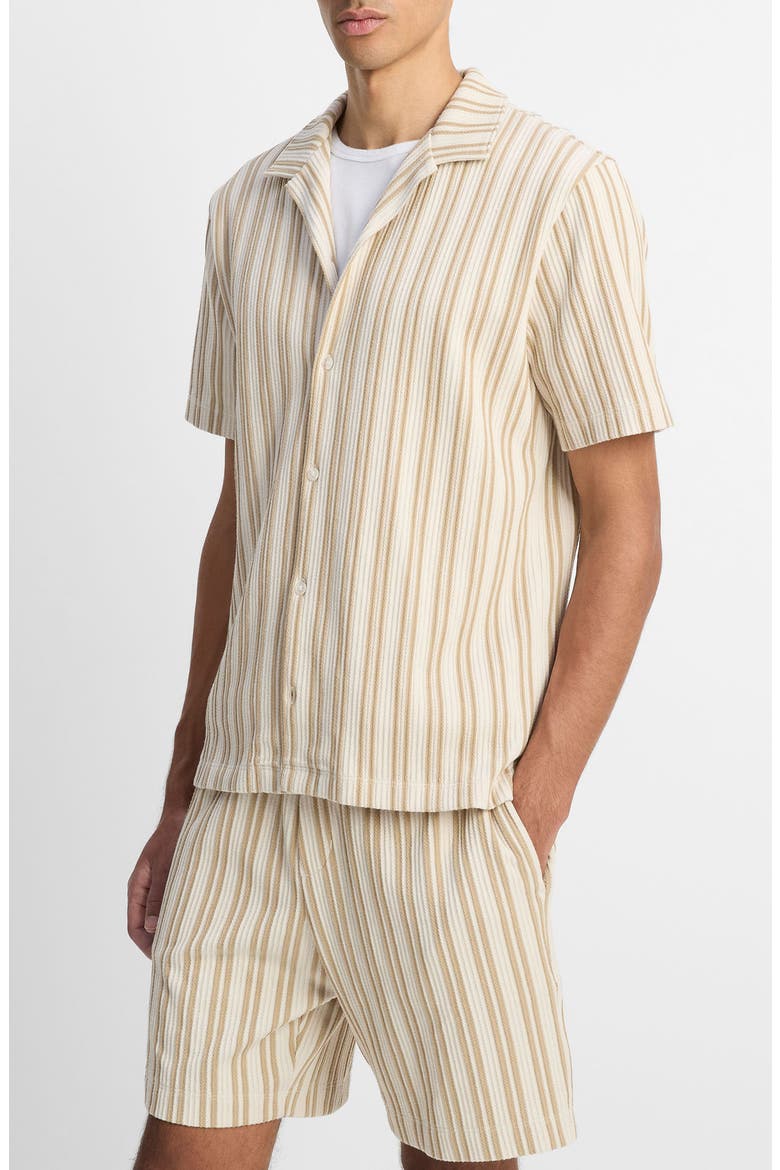 Jacquard Stripe Knit Camp Shirt, Alternate, color, TERRAPIN COMBO