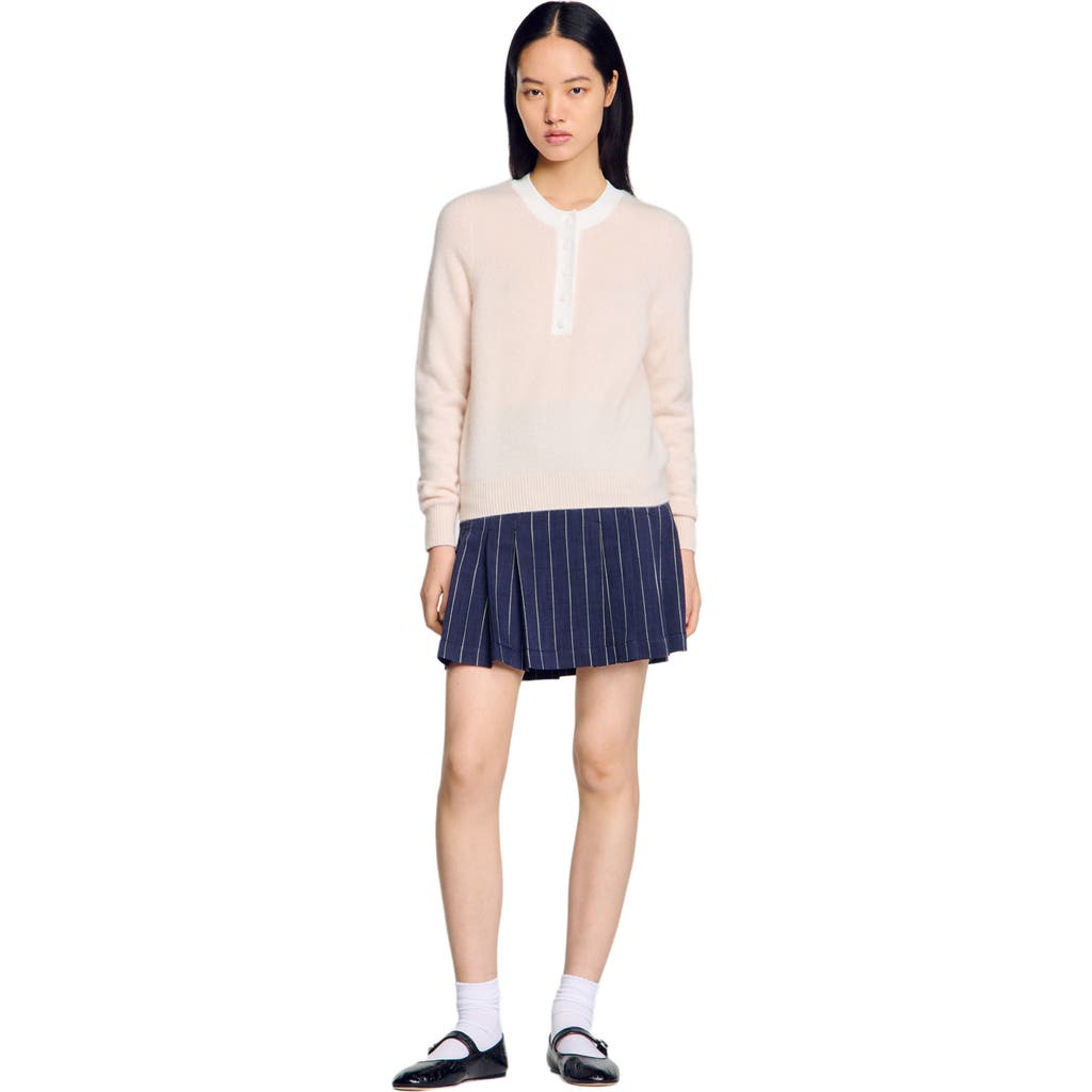 Sandro Wool And Cashmere Sweater In Nude