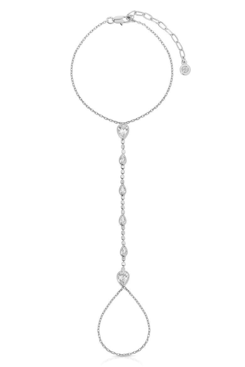 Aphrodite Cubic Zirconia Hand Chain, Main, color, SILVER