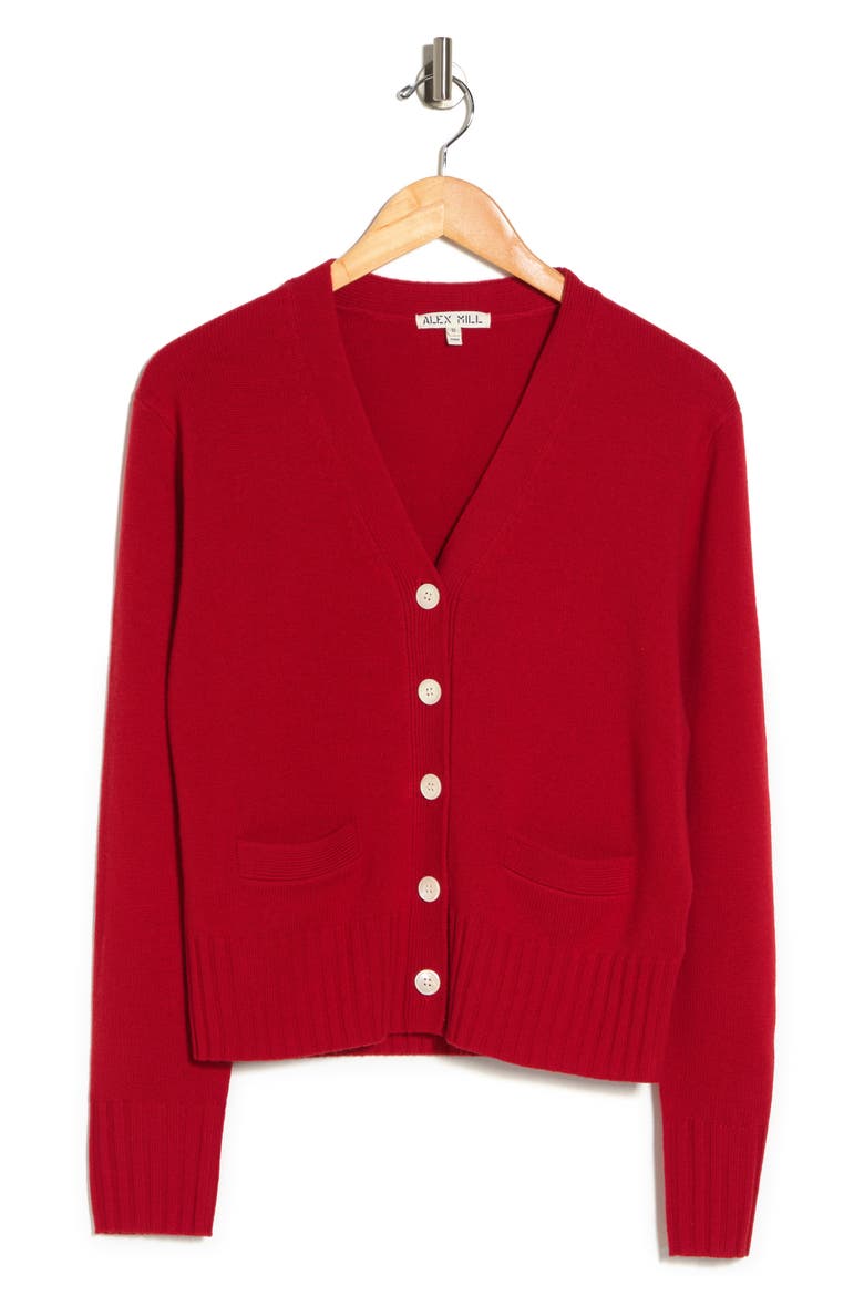 Bleeker Merino Cardigan, Alternate, color, RED