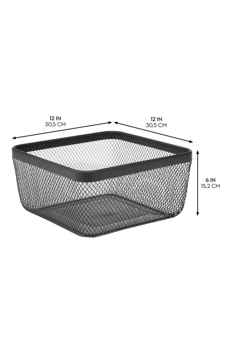 mDesign Metal Mesh Pantry Basket for Kitchen Storage - Set of 4 - Black, Alternate, color, Black