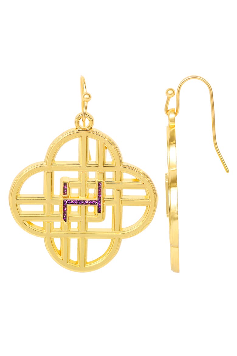 Huntrix Logo Dangle Earrings Official License, Gold-Tone Huntix Earrings, K-Pop Gifts, Main, color, Gold-Tone