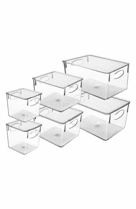 SORBUS Clear Lidded Bin Set