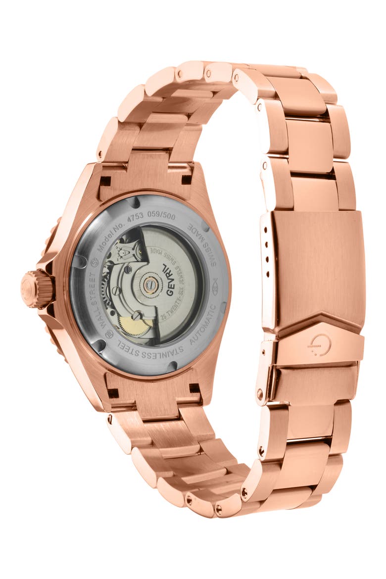 Wall Street Swiss Automatic Bracelet Watch, 39mm, Alternate, color, ROSE GOLD