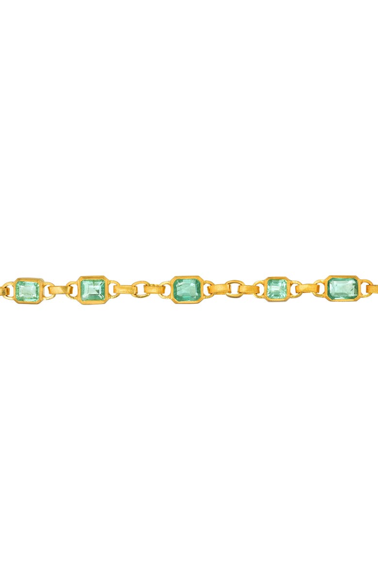 Darius Emerald Fairy Chain Necklace, Alternate, color, Yellow Gold/ Emerald
