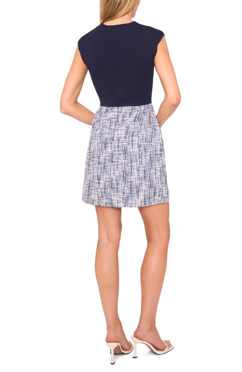 Ted Baker Mixed Media Minidress In Blue