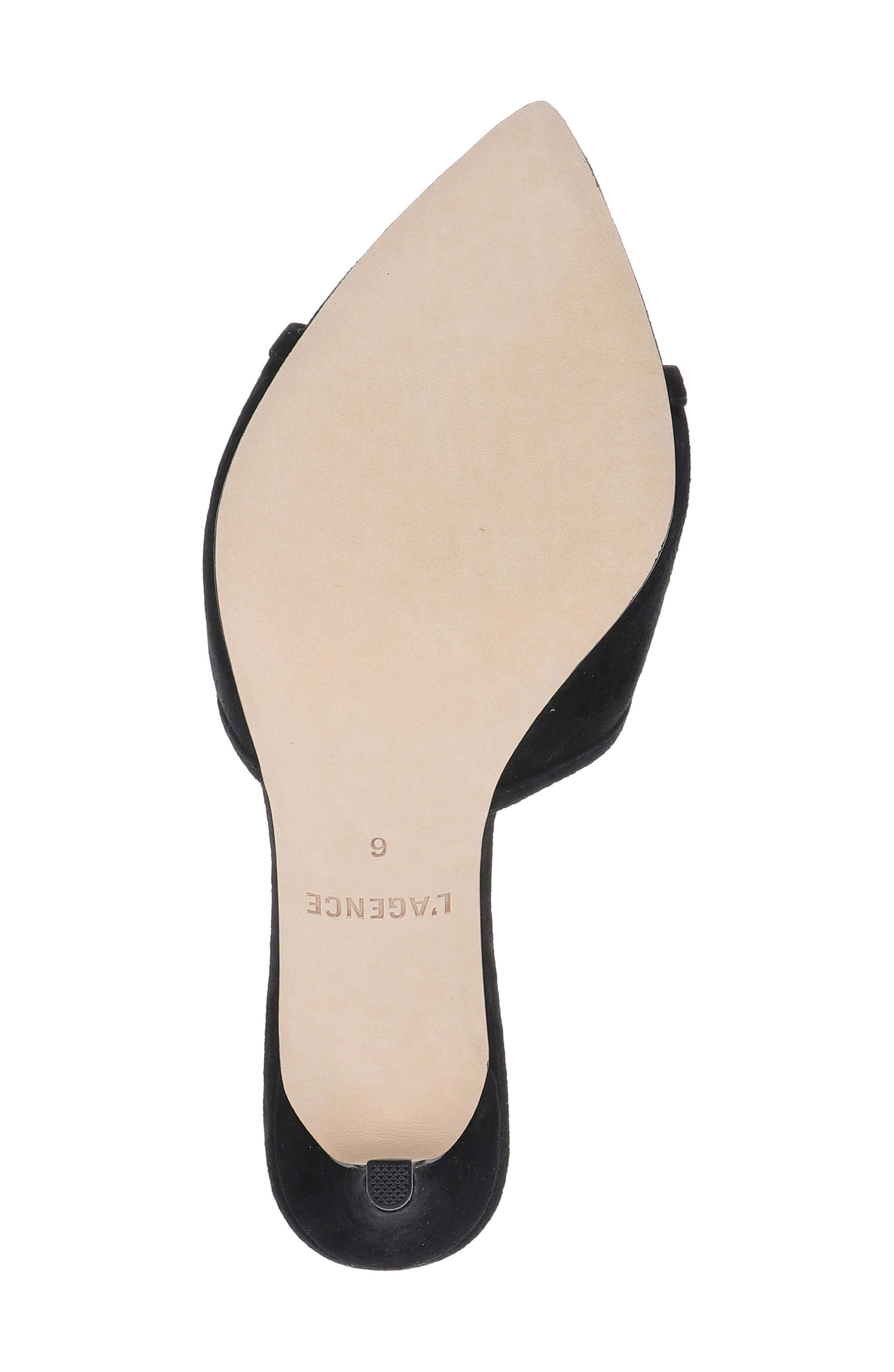 L'AGENCE Thames II Lace Up Pointed Toe Leather Mule, Alternate, color, Black Suede