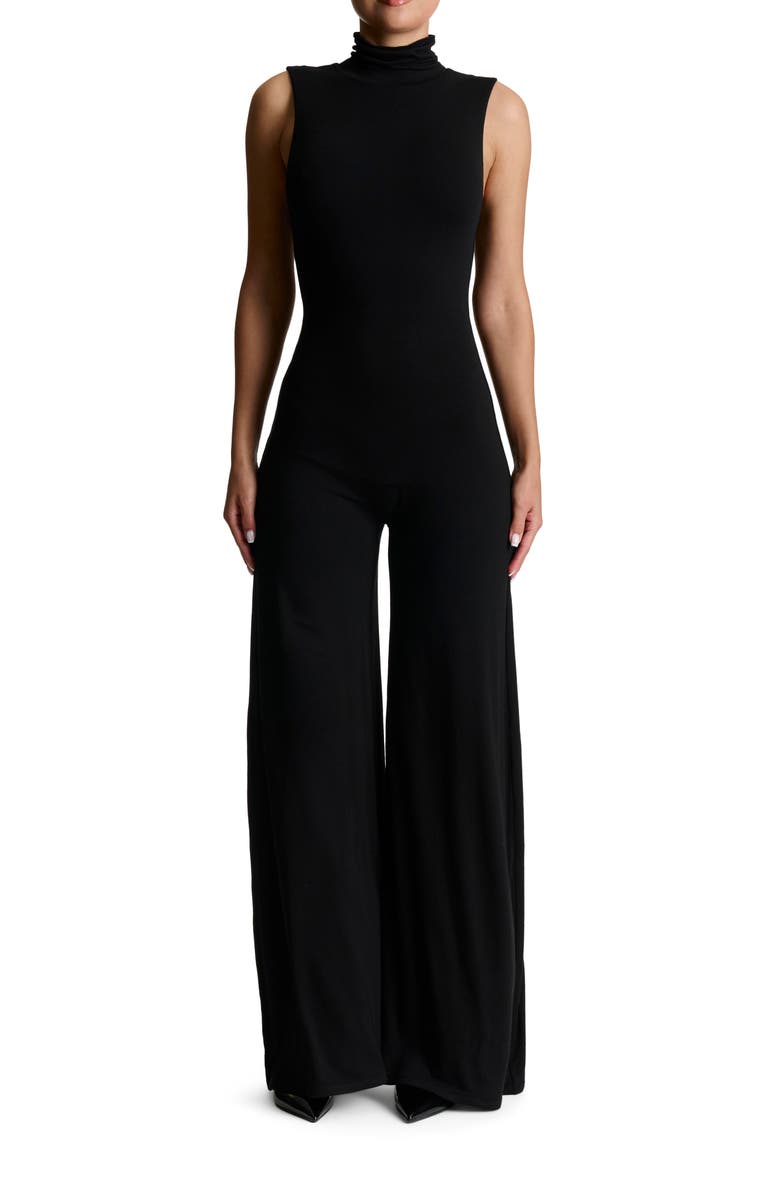 Naked Wardrobe Scrunch Neck Straight Leg Jumpsuit, Main, color, 