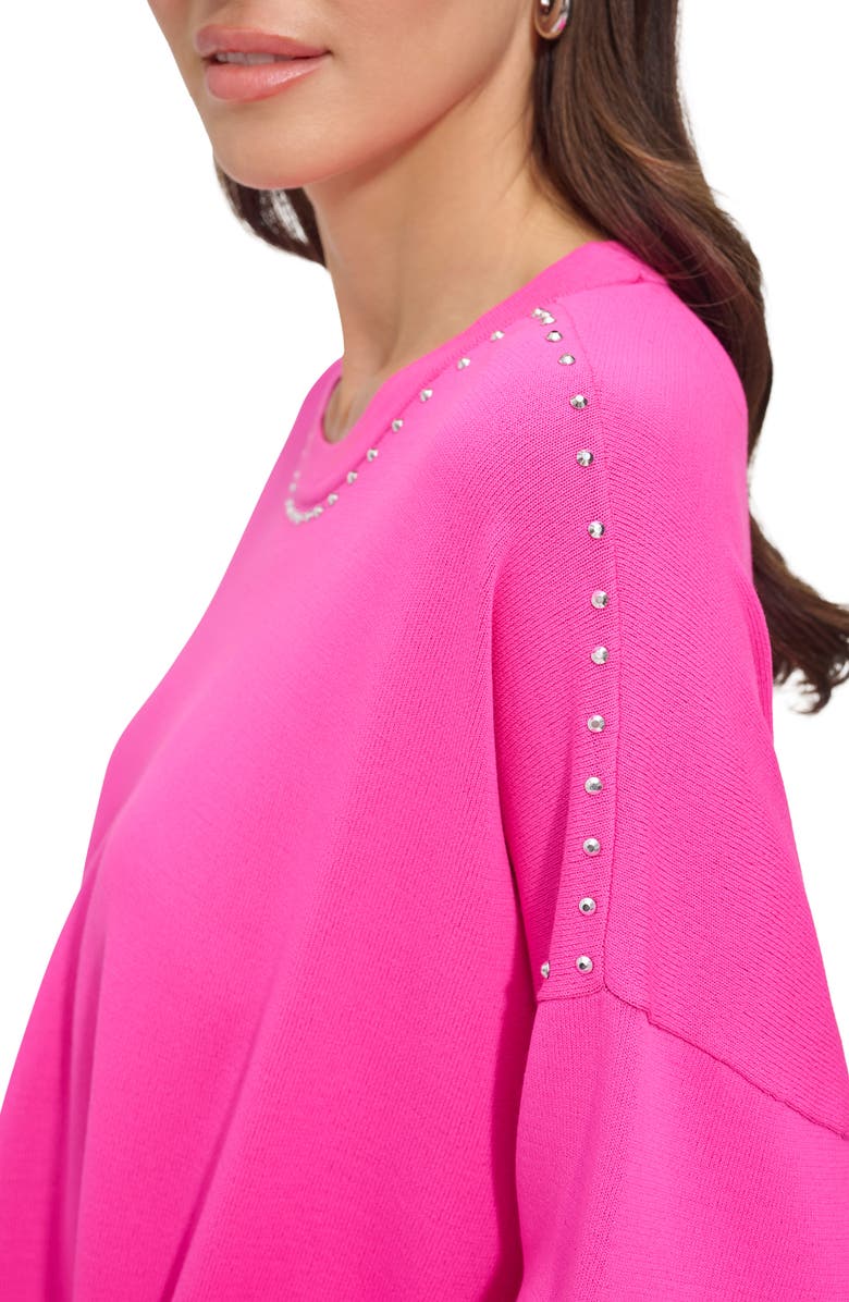 DKNY Stud Detail Crewneck Sweater, Alternate, color, 