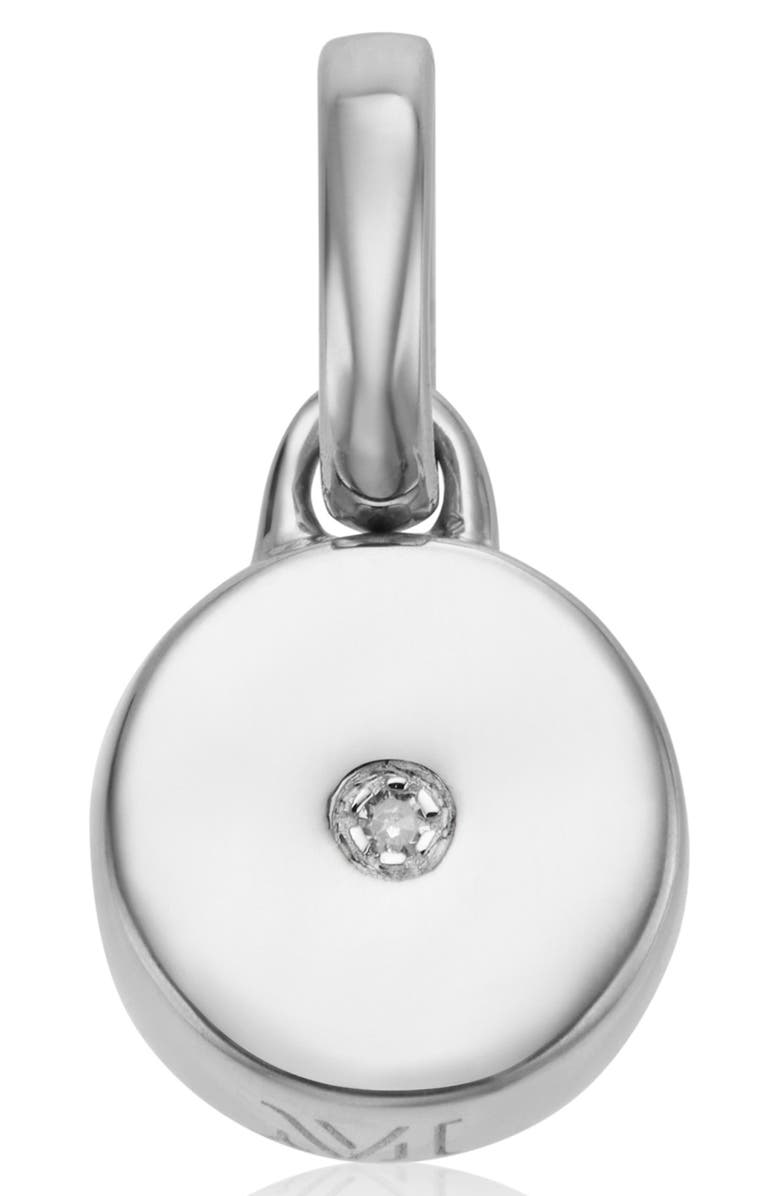 Monica Vinader Linear Solo Diamond Pendant Charm, Main, color,