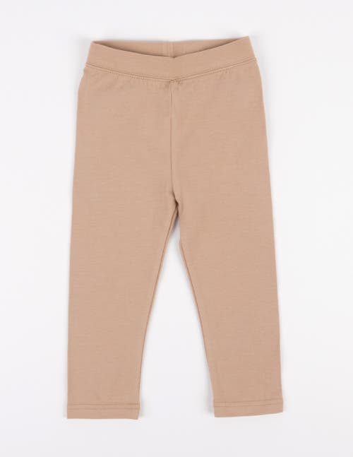 Leveret Girls Cotton Leggings, Solid Colors In Sand