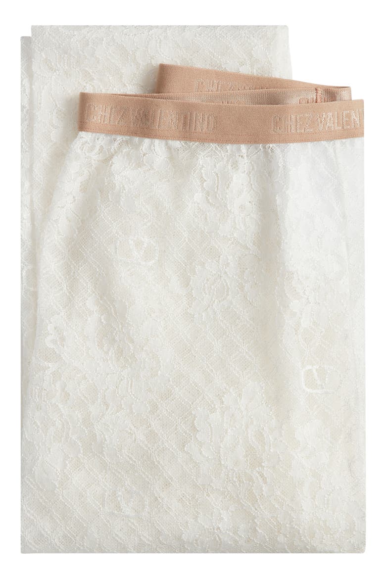 Chez Valentino Sheer Floral Lace Tights, Main, color, A03 AVORIO