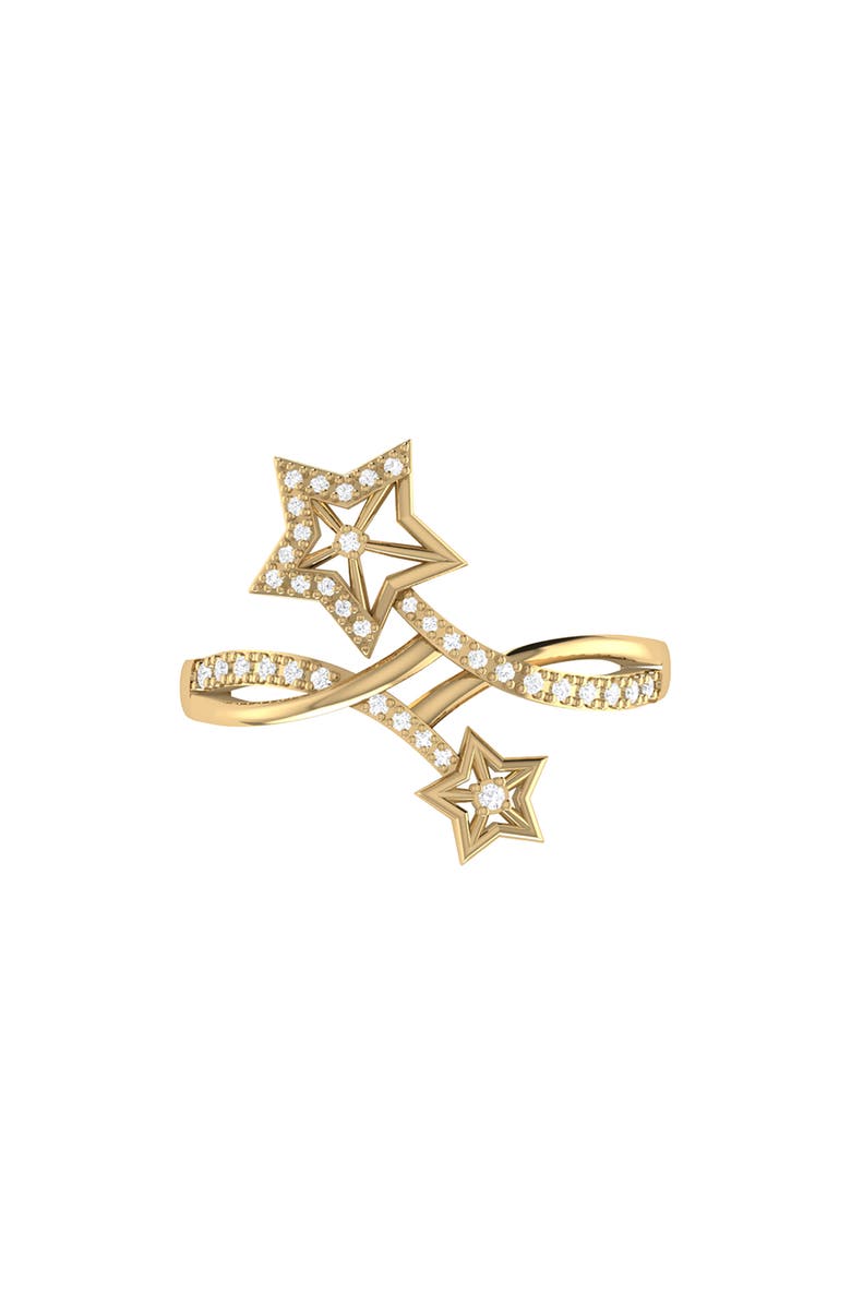 LuvMyJewelry Dreamer Stars Entwined Diamond Ring - 0.14ct., Alternate, color, 14Kt Gold Vermeil On Sterling