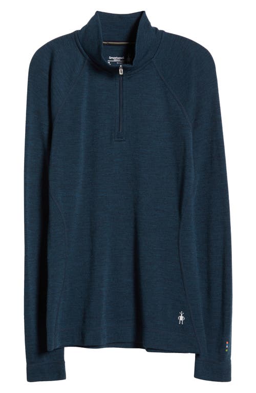 Smartwool Classic Thermal Merino Wool Quarter Zip Pullover In Twilight Blue Heather
