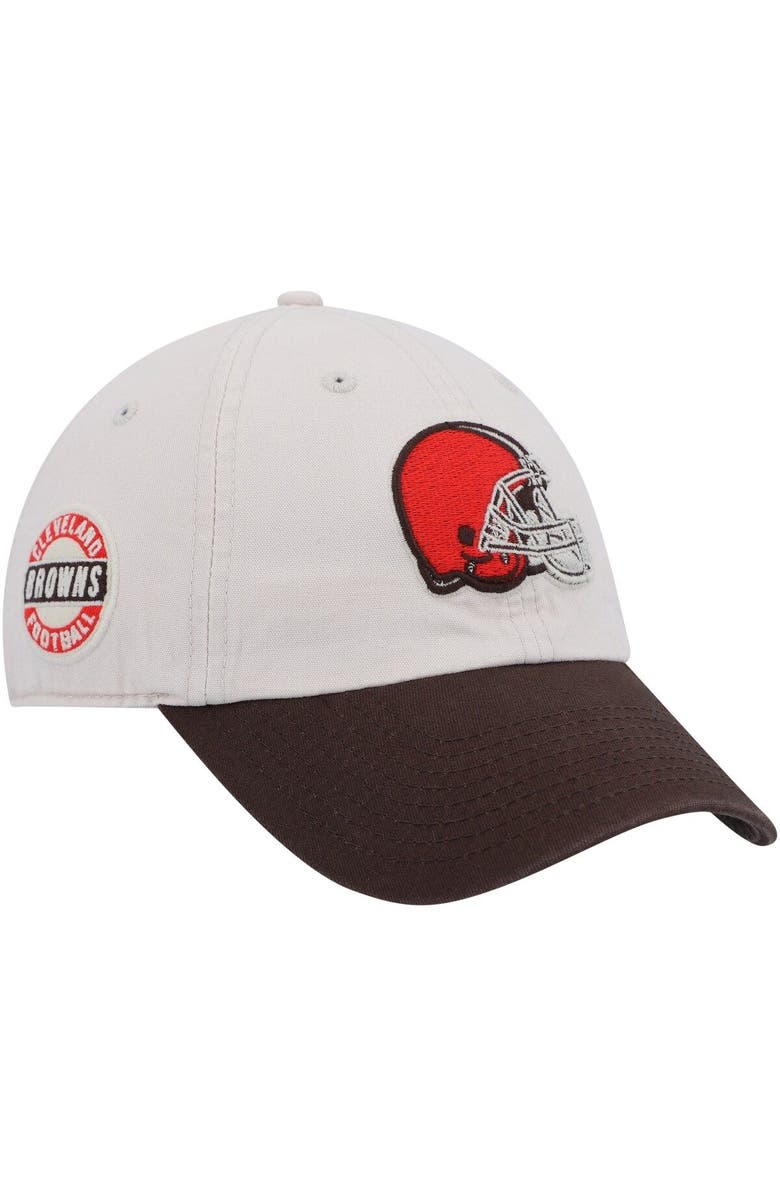 '47 Men's '47 Cream/Brown Cleveland Browns Sidestep Clean Up Adjustable Hat, Main, color, 