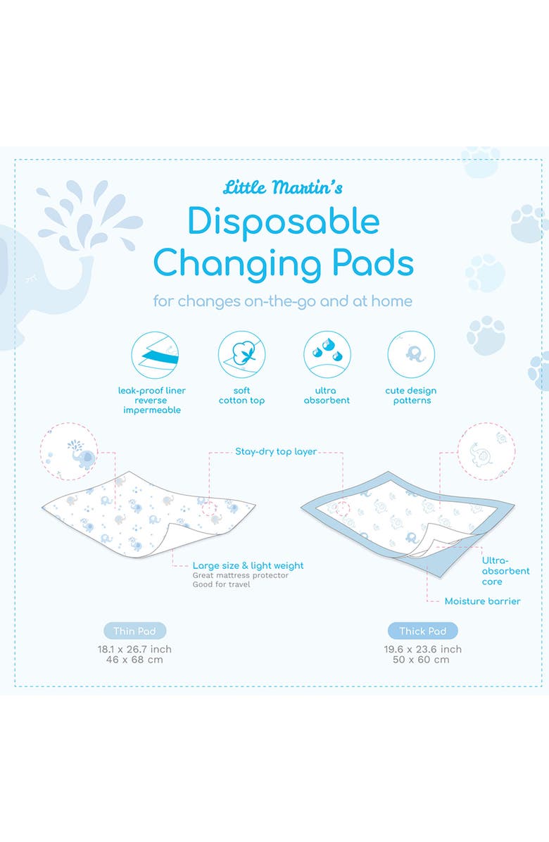 Little Martin's Disposable Changing Pads 30 Count, Alternate, color, Multicolored