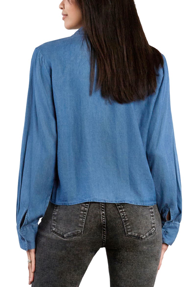 Darling Embroidered Denim Shirt, Alternate, color, BLUE HAZE