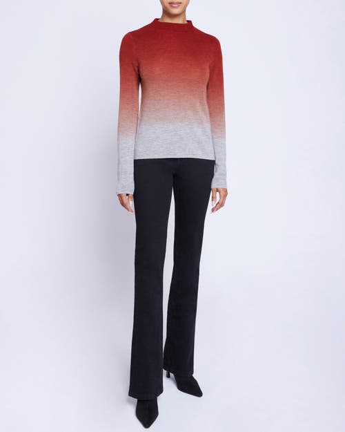Santorelli Coletta Funnel-neck Ombre Merino Wool Sweater In Sedona Orange