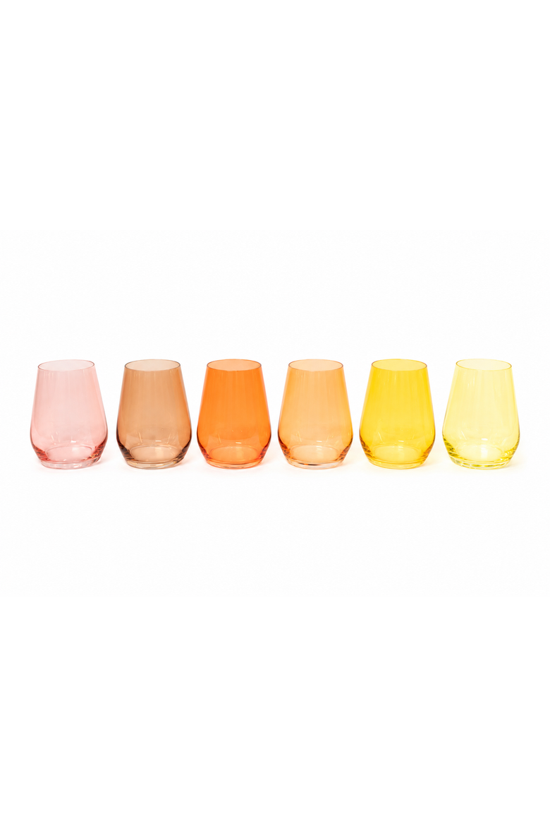 Golden Hour Wine Glass Set, Main, color, Multicolor Ombre