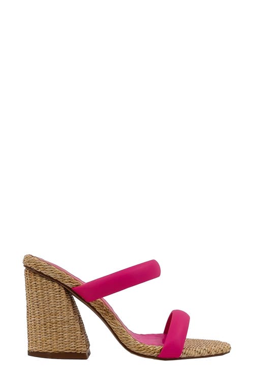 Shushop Gardenia Wicker Block Heel Slide Sandal In Magenta