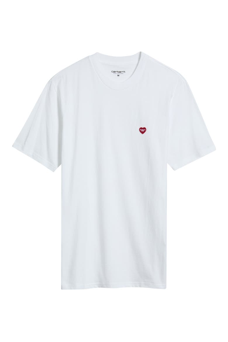 Small Heart Organic Cotton T-Shirt, Main, color, WHITE / RED